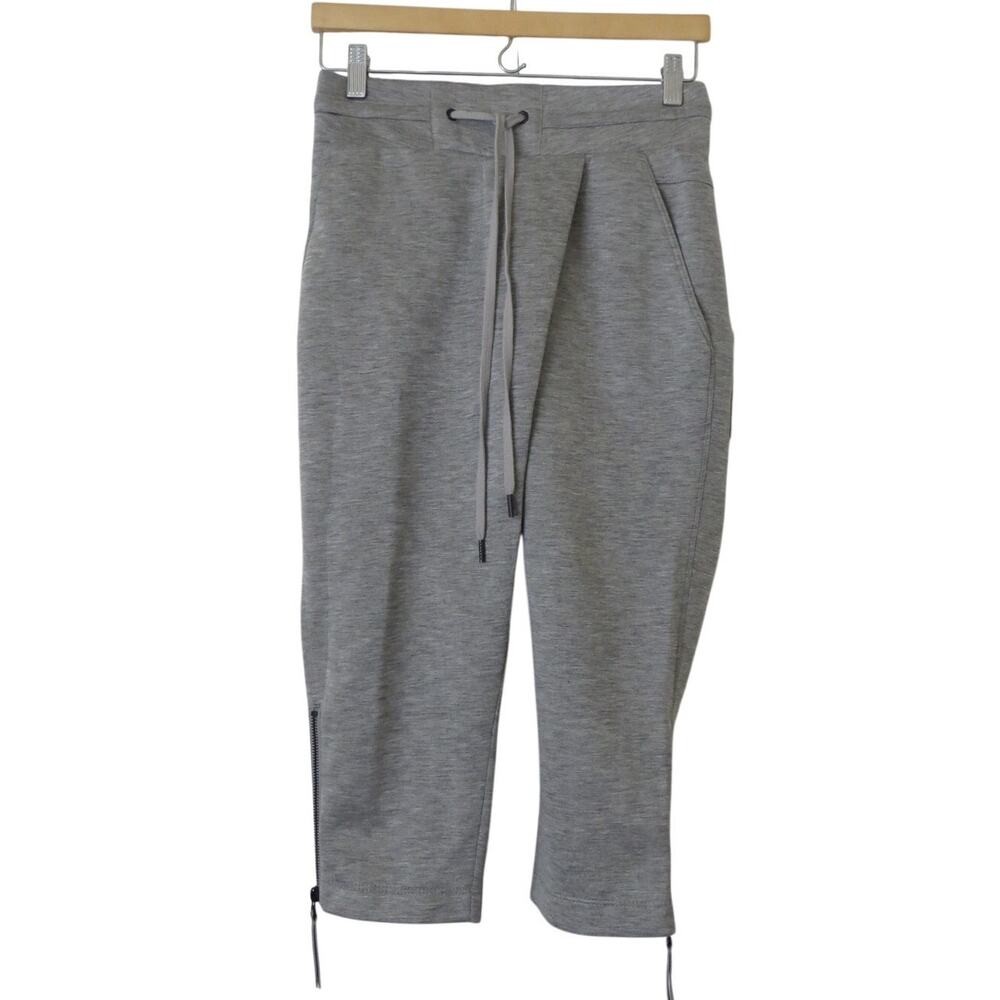 NWT Helmut Lang Light Gray Sponge Fleece Crossover Jogger Crop Pants• Size P
